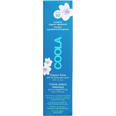 COOLA Crème solaire classique pour le visage au thé blanc FPS 50