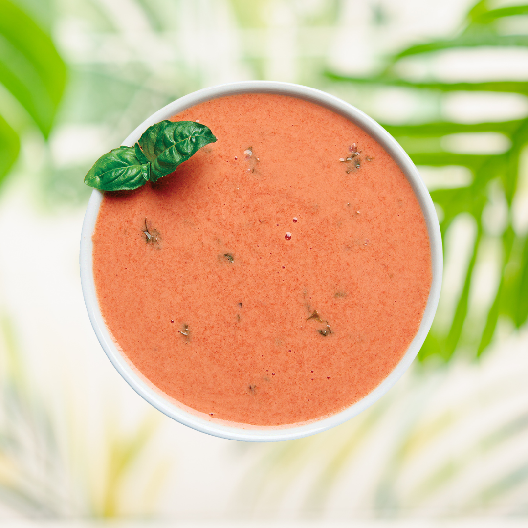 Préparation pour soupe à saveur de tomate et basilic