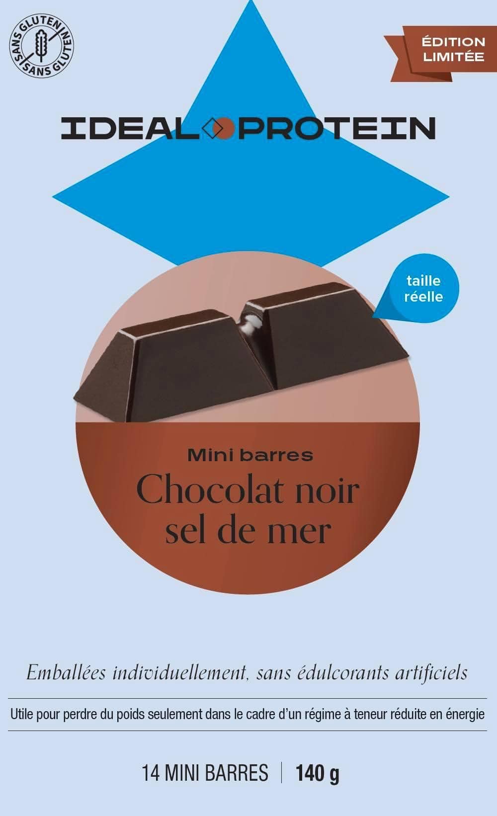 Mini barres chocolat noir sel de mer