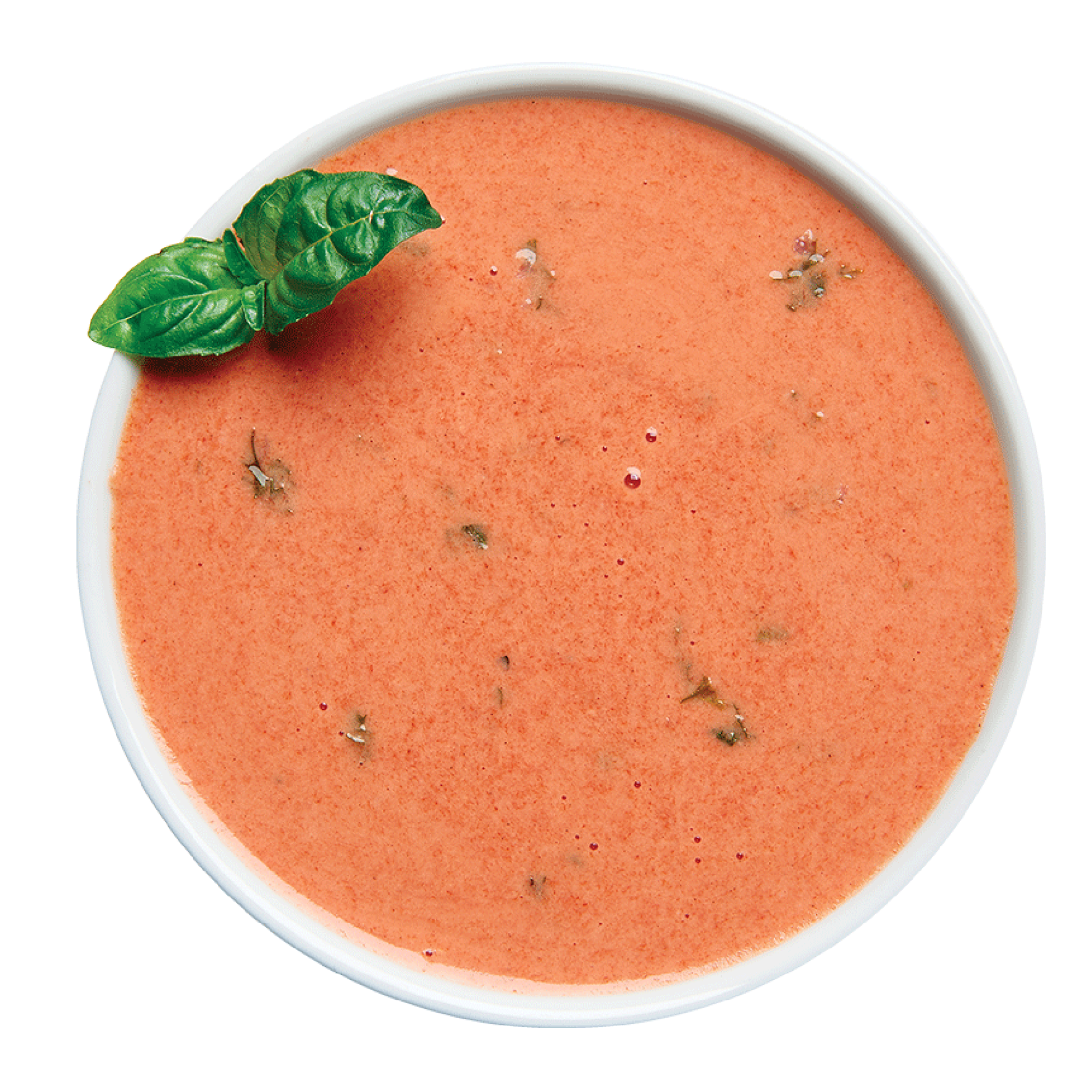 Préparation pour soupe à saveur de tomate et basilic